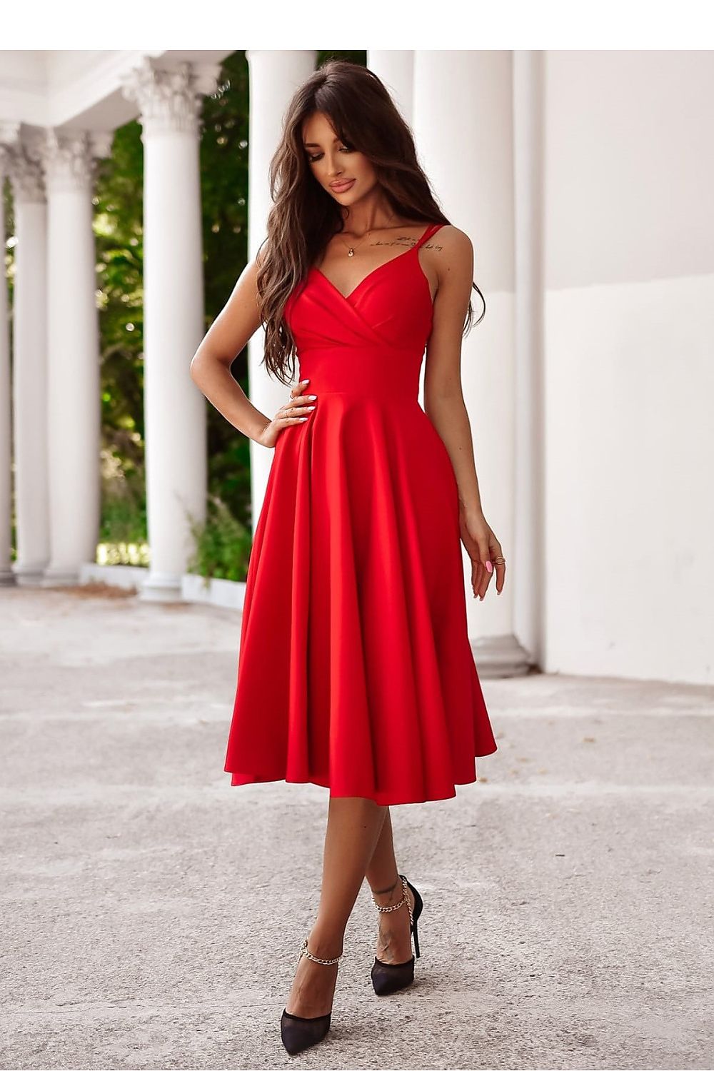  Sukienka Model Tifani 7/8 001140. Red - With You 