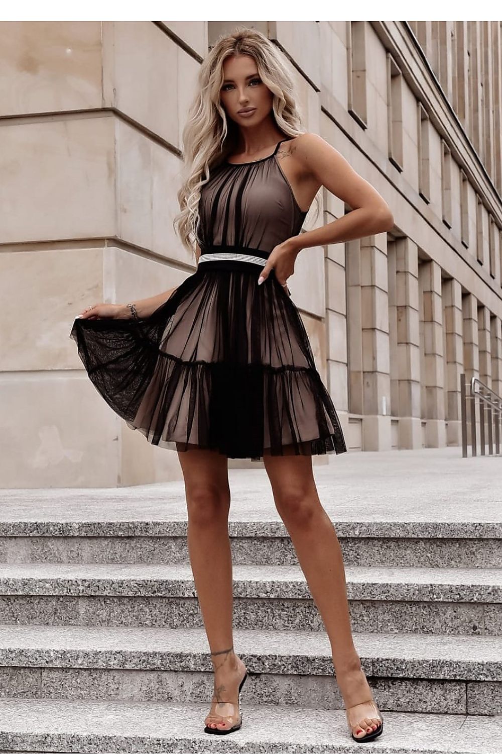  Sukienka Model Cristal 02063. Black/Beige - With You 