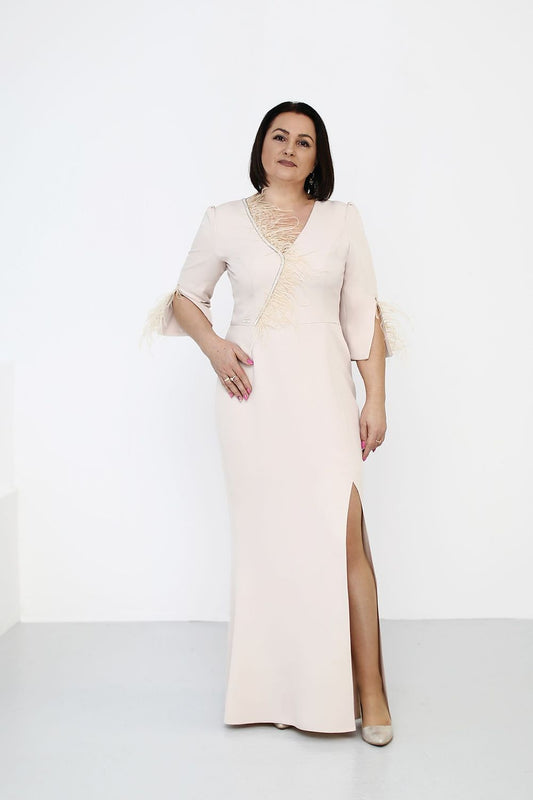  Sukienka Model Salima Beige - Jersa 