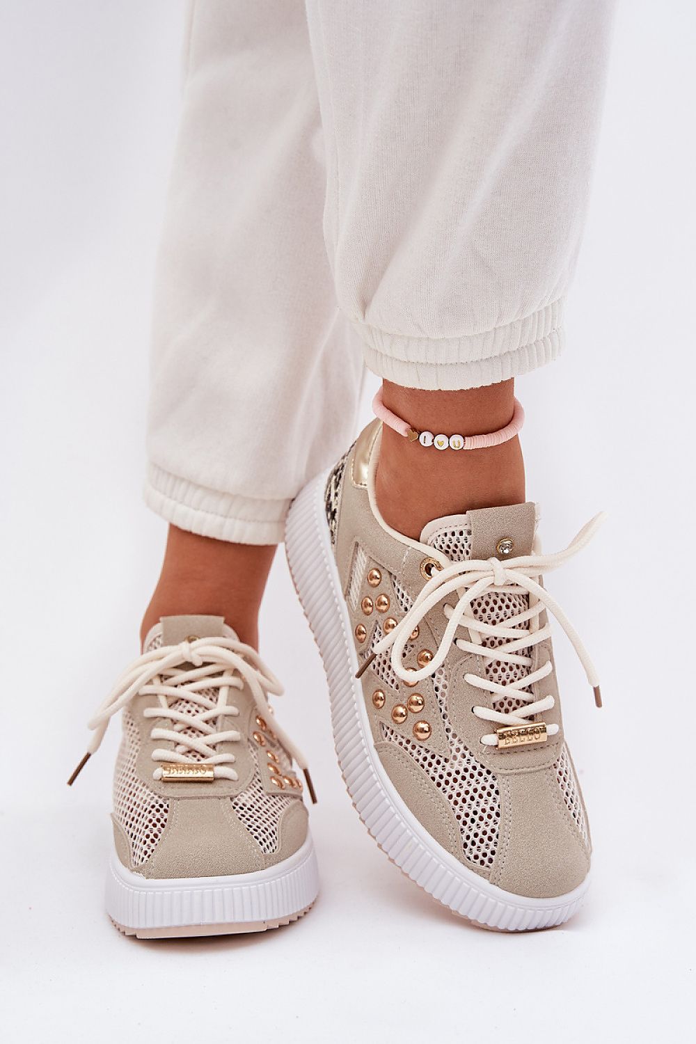   Buty Sportowe Model Ogalda YY-157 Beige - Step in style 
