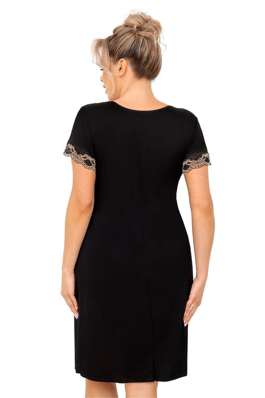   Koszula Nocna Model Hana Plus Size Black - Donna 