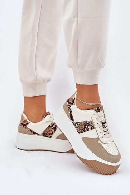   Buty Sportowe Model Telanila PL360 Beige Wzór - Step in style 