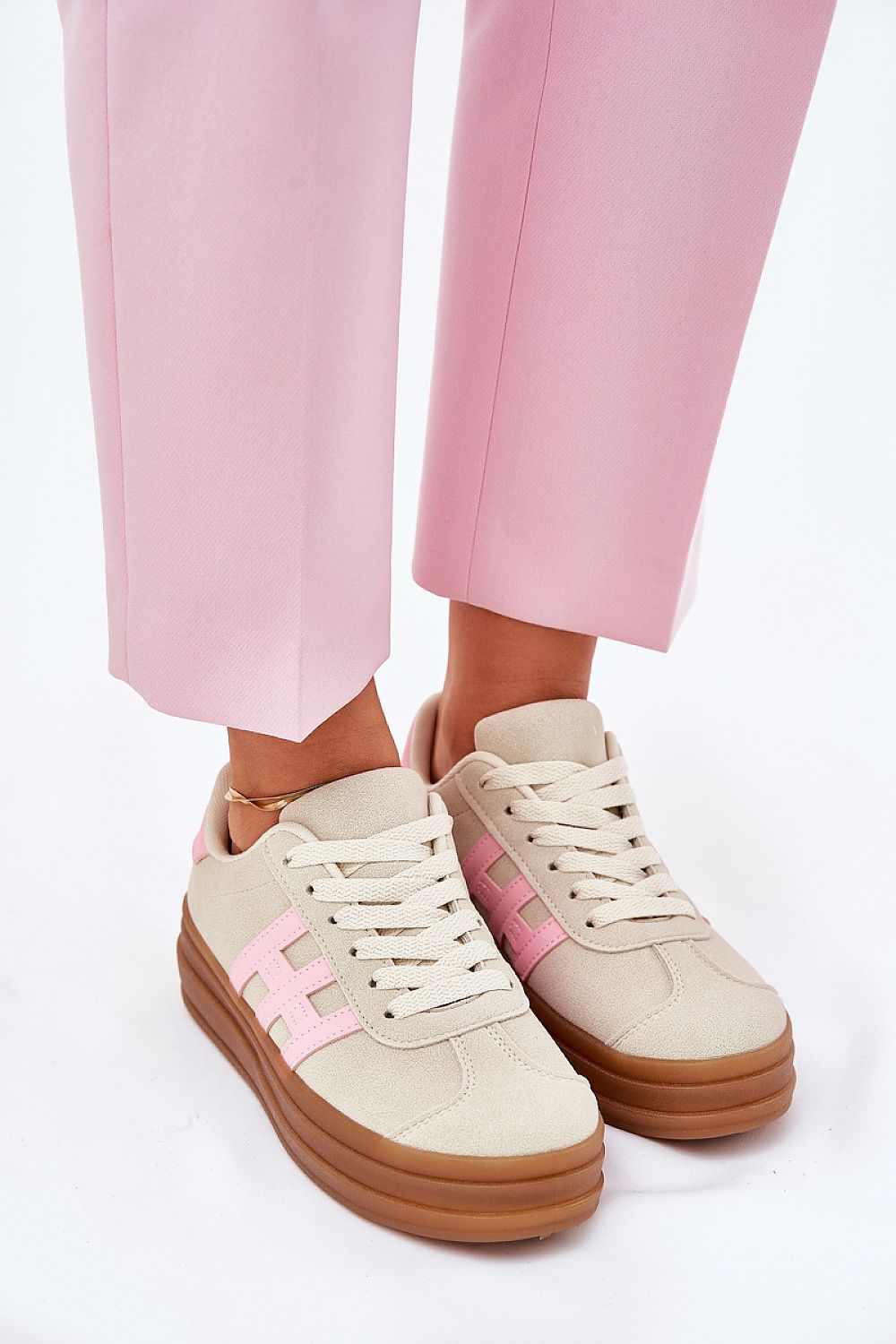   Buty Sportowe Model Syliyana 25SP26-9089 Beige - Step in style 