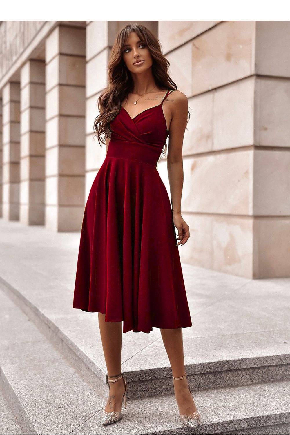  Sukienka Model Tifani 001140. 7/8 Bordo - With You 