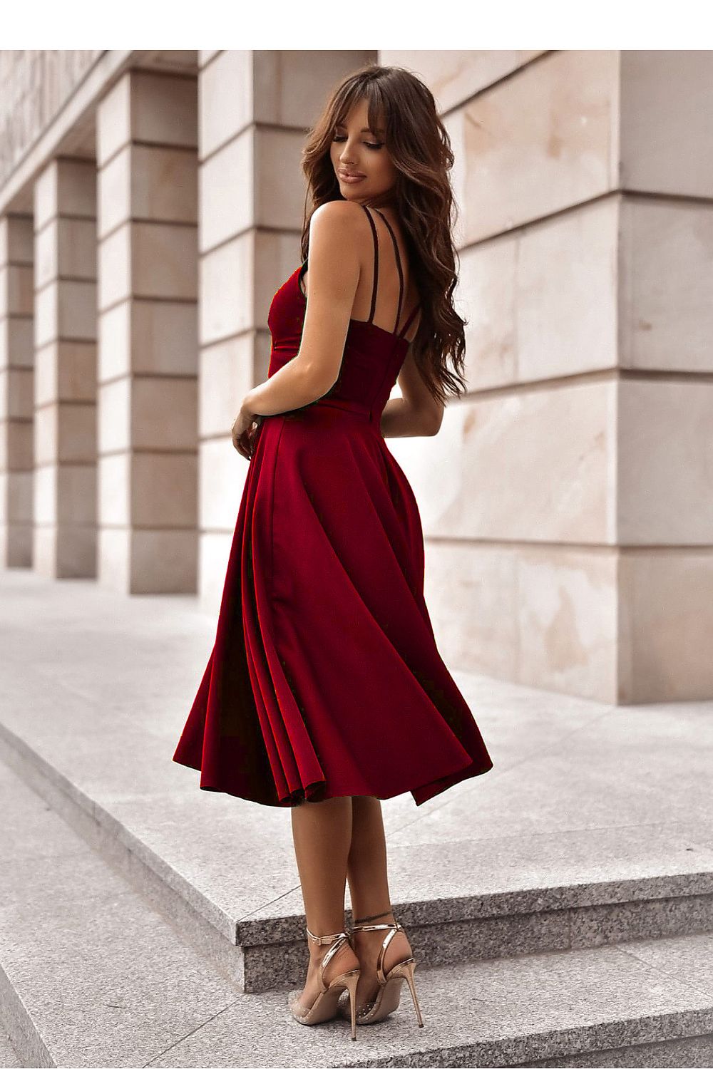  Sukienka Model Tifani 001140. 7/8 Bordo - With You 