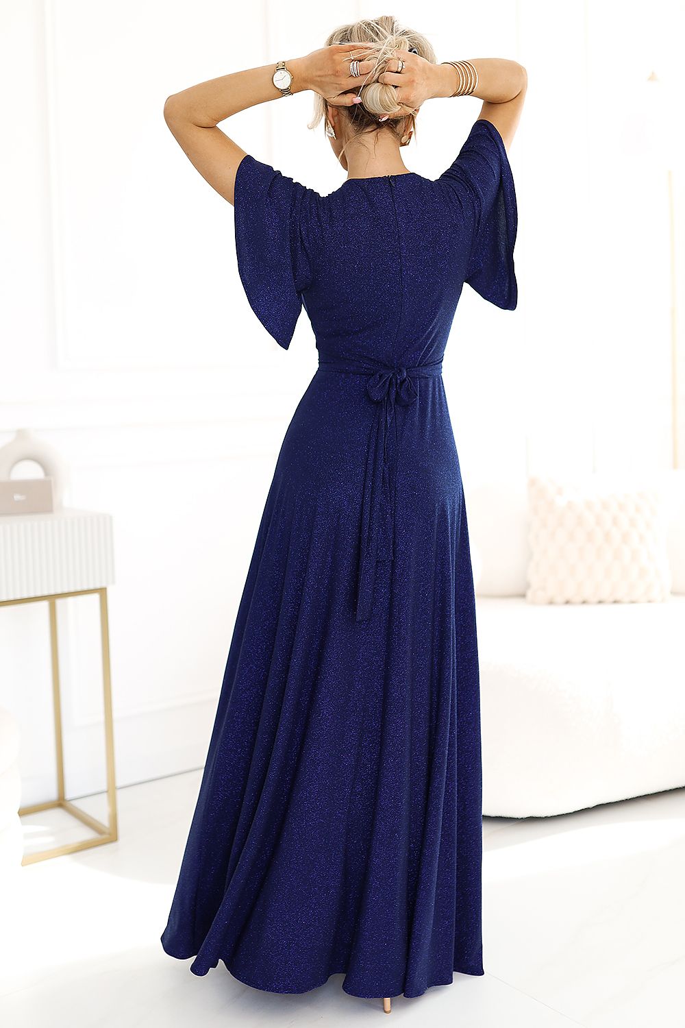  Sukienka Model Jennifer  581-5 Navy Brokat - Numoco 