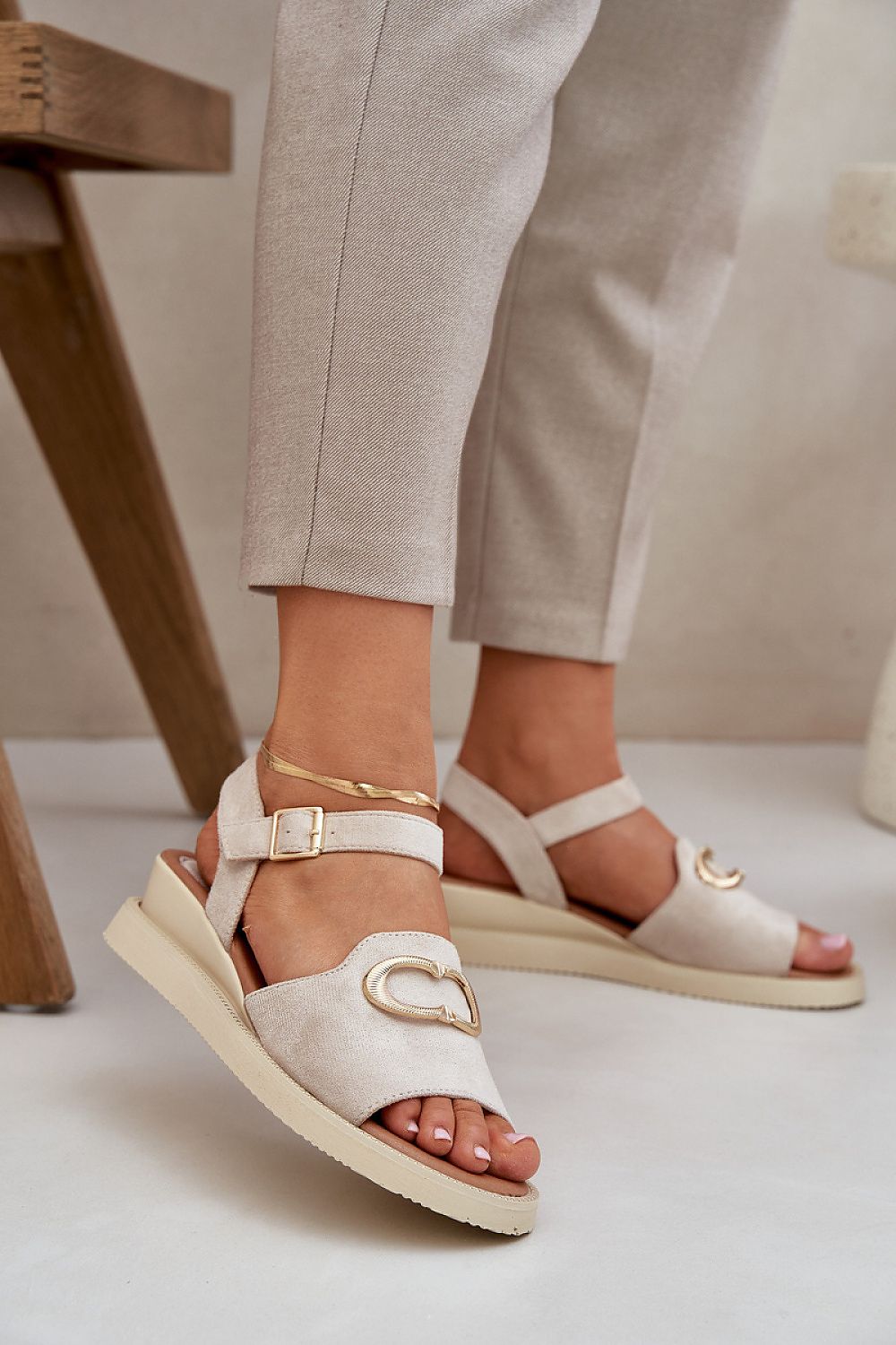  Sandały Model Salianes RMR2267-10 Beige - Step in style 