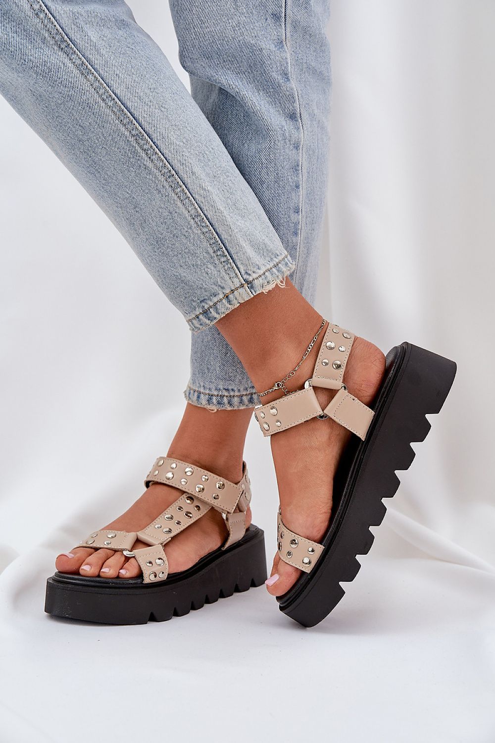  Sandały Model Tatellia Al19 Beige - Step in style 