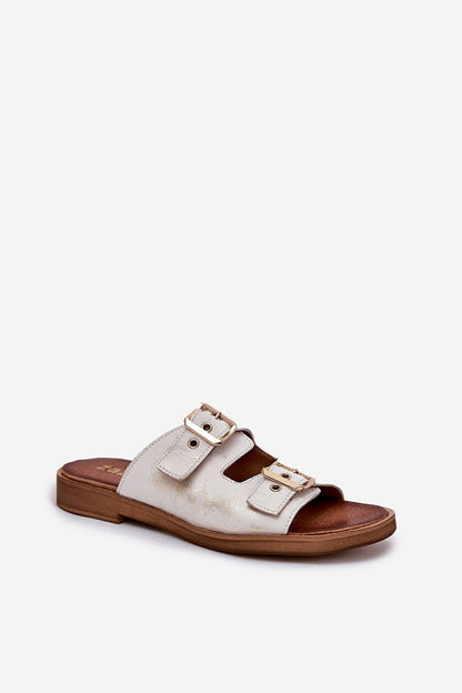  Sandał Klapki Model Zazoo 3020 Złoty Przecierany - Step in style 