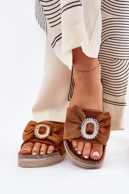  Sandał Klapki Model Lenela M535 Camel - Step in style 