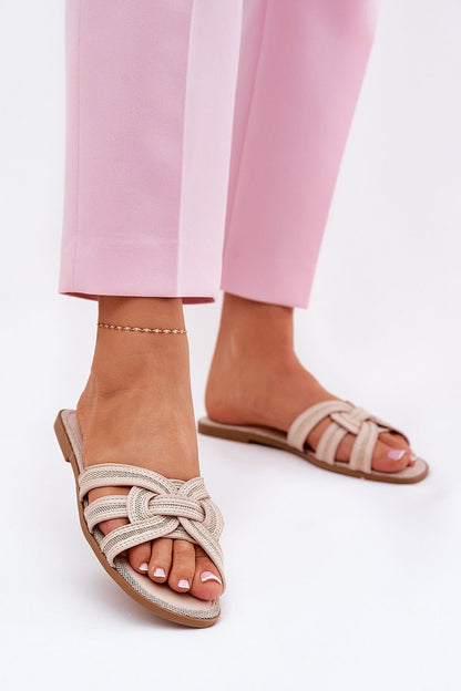 Sandał Klapki Model Acimine 0739-CLA-1 Beige - Step in style 