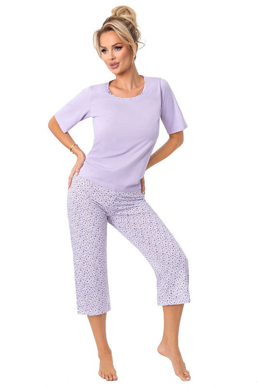  Piżama Damska Model Fiorella 3/4 Liliowy - Donna 