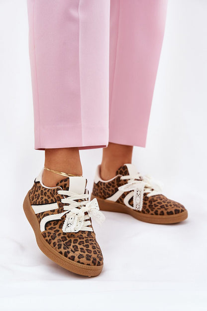   Buty Sportowe Model Zielle 88227 Brown Panterka - Step in style 