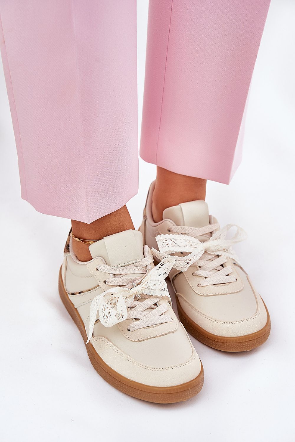   Buty Sportowe Model Zielle 88227 Beige/Panterka - Step in style 