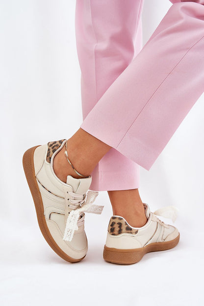   Buty Sportowe Model Zielle 88227 Beige/Panterka - Step in style 