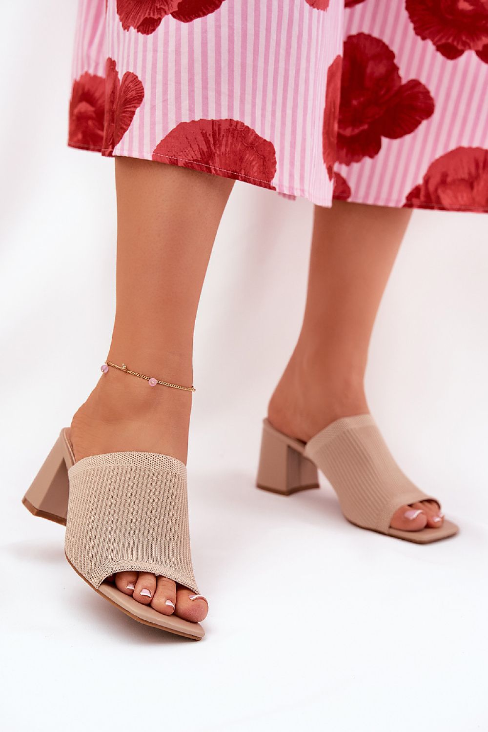  Sandał Klapki Miodel Wenilan FY35-1 Beige - Step in style 