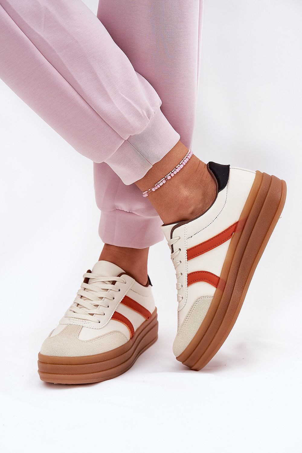   Buty Sportowe Model Tolianna 25SP26-9087 Beige - Step in style 