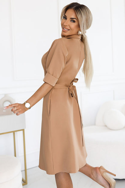  Sukienka Model Sandy 286-8 Mocha Mousse - Numoco 