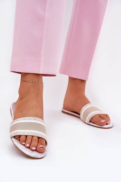  Sandał Klapki Model Leysi N75-13 Beige - Step in style 