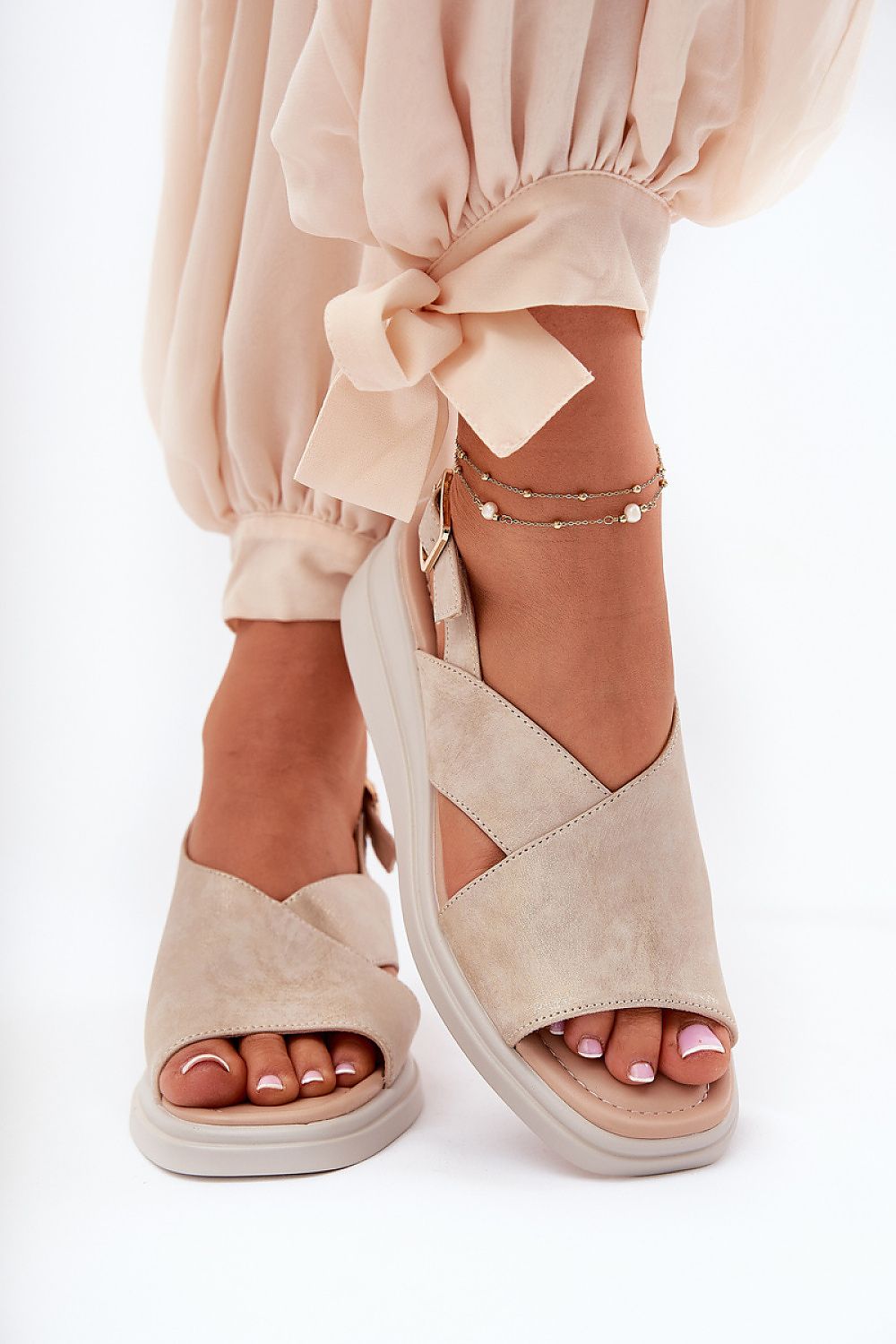  Sandały Model Quilara ASA266-9 Gold - Step in style 