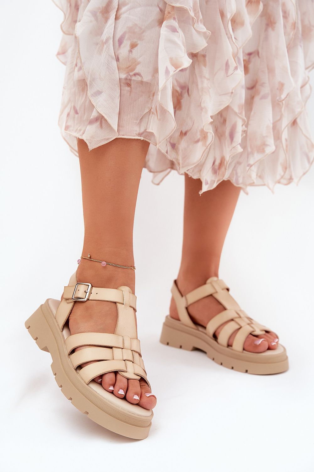  Sandały Model Nendales 5203 Beige - Step in style 
