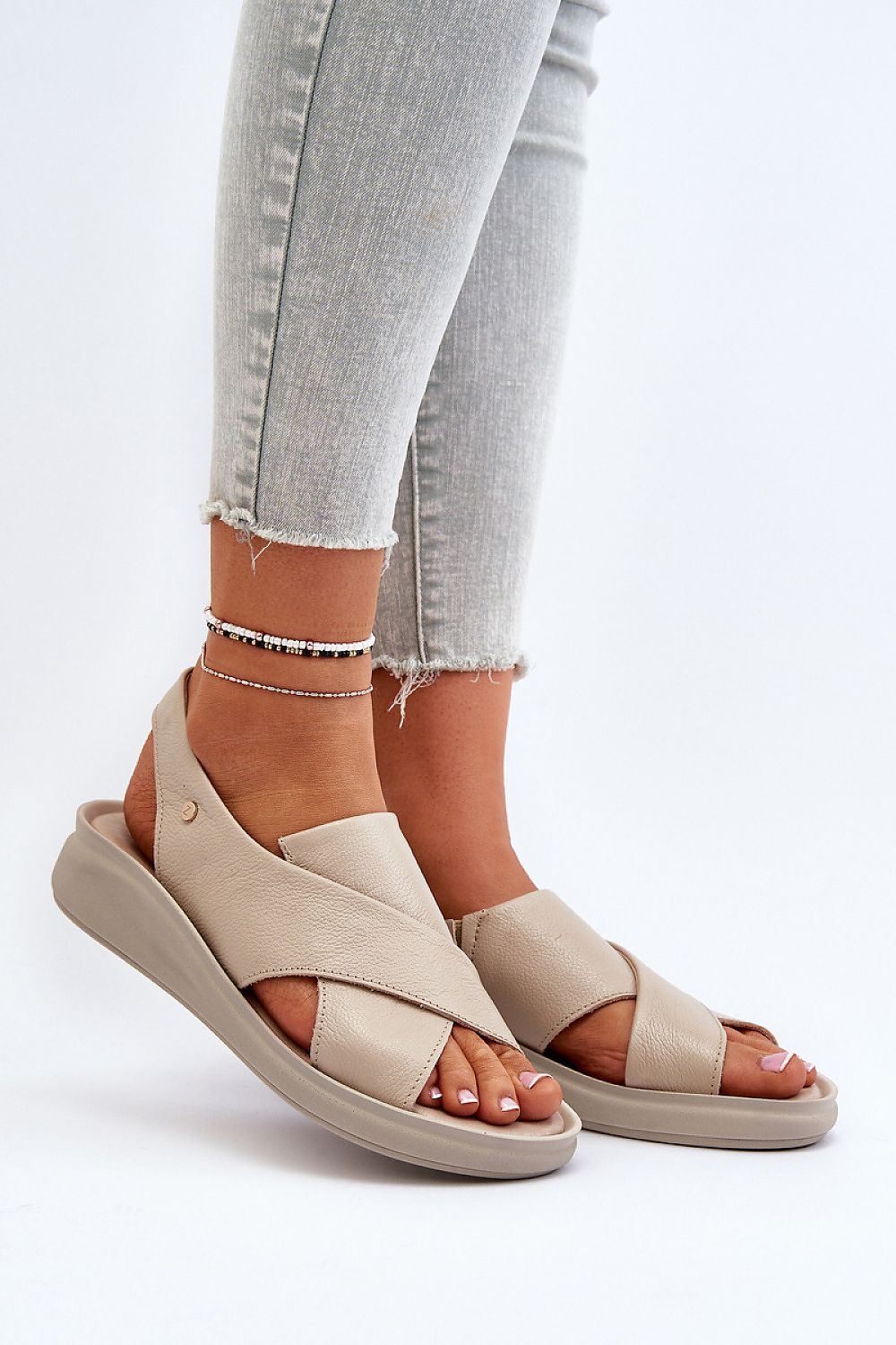  Sandały Model Zazoo 40392 Beige - Step in style 