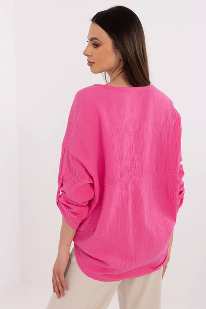   Koszula Damska Model DHJ-KS-25108.60P Fluo Pink - Italy Moda 