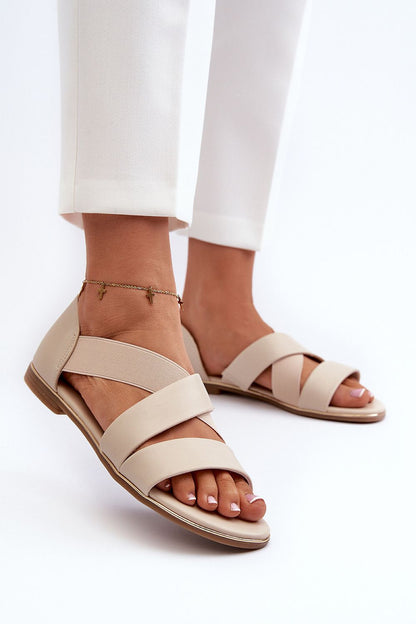  Sandały Model Apulia 21SD35-3882 Beige - Step in style 