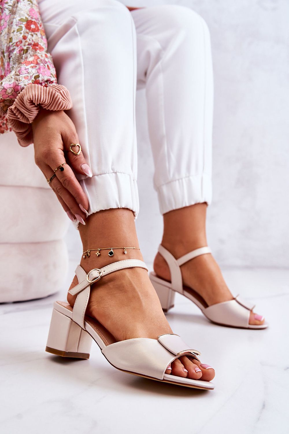  Sandały Model Lorisa SK806 Beige - Step in style 