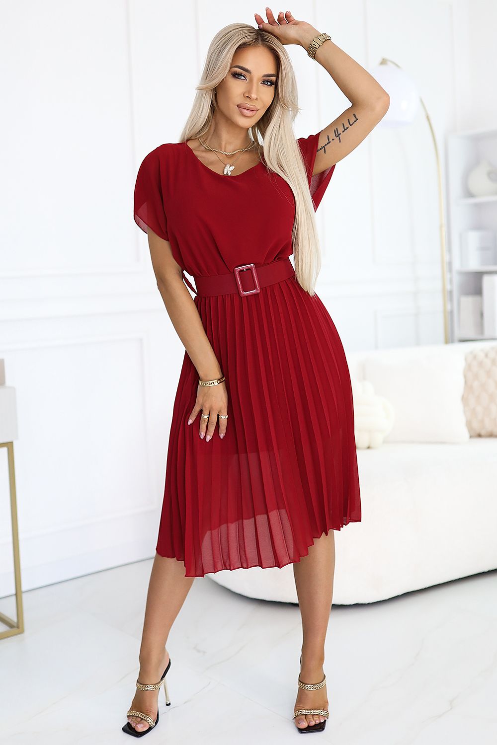   Sukienka Model Mia 465-5 Bordo - Numoco 