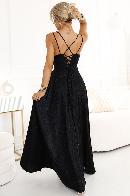  Sukienka Model 589-1 Black Brokat - Numoco 