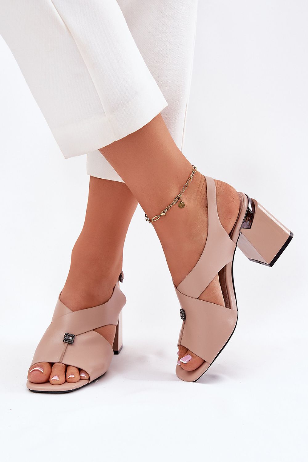  Sandały Model Vinceza 62238 Beige - Step in style 