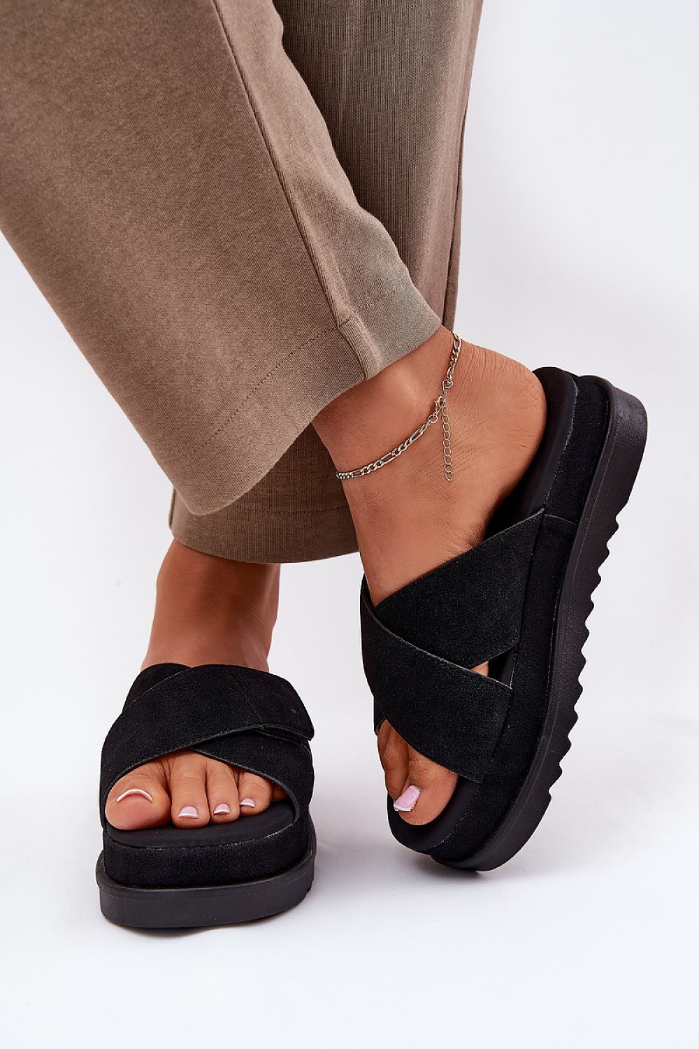  Sandał Klapki Model Rinasara PL365 Black - Step in style 