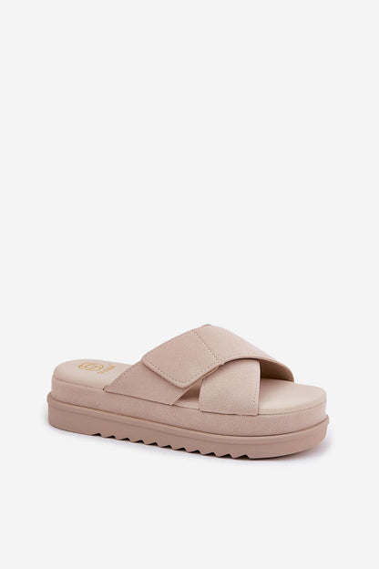  Sandał Klapki Model Rinasara PL365 Beige - Step in style 