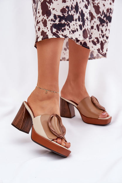  Sandał Klapki Model Amuria QQ-221 Camel - Step in style 
