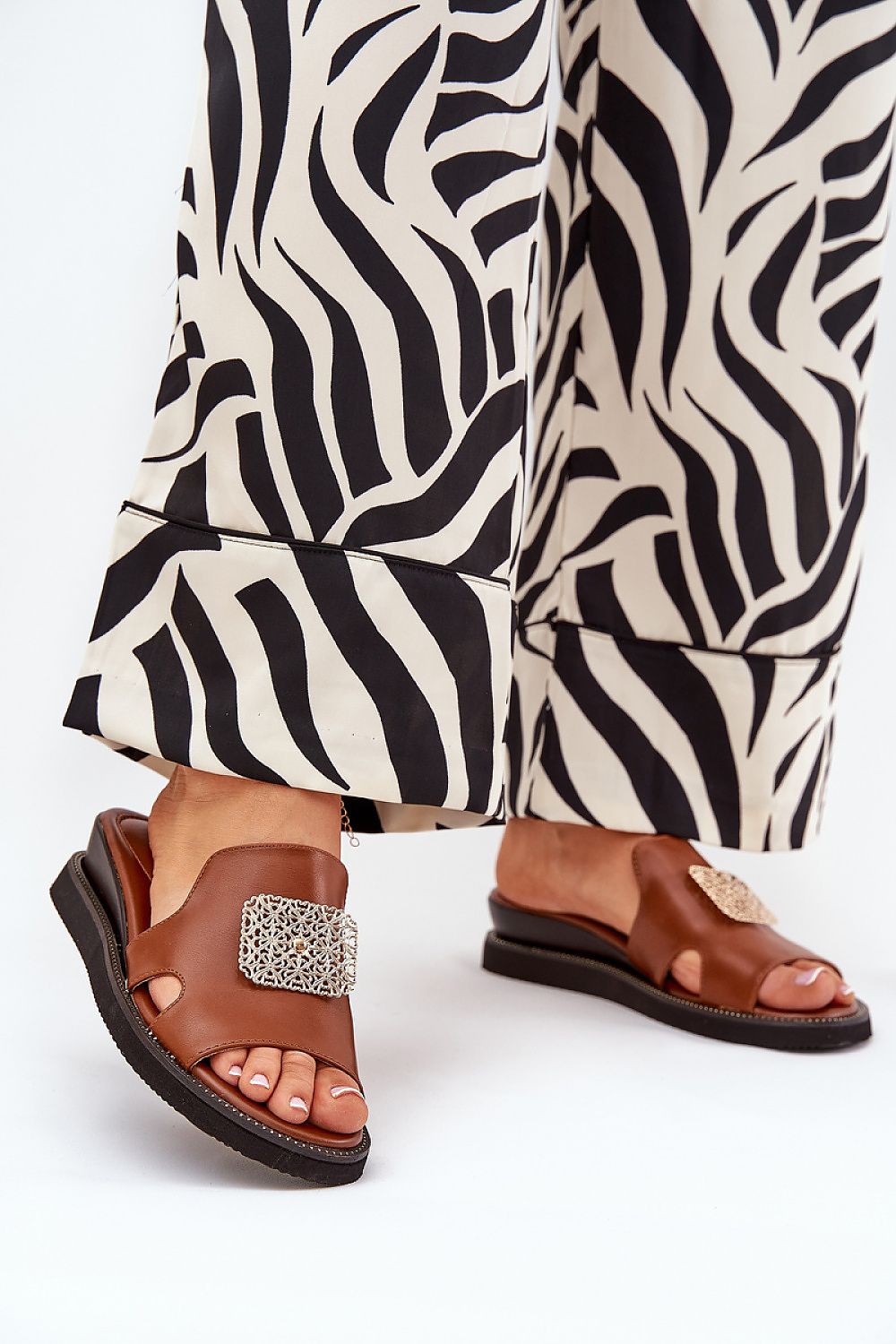  Sandał Klapki Model Sarela RMR2267-9 Brown - Step in style 