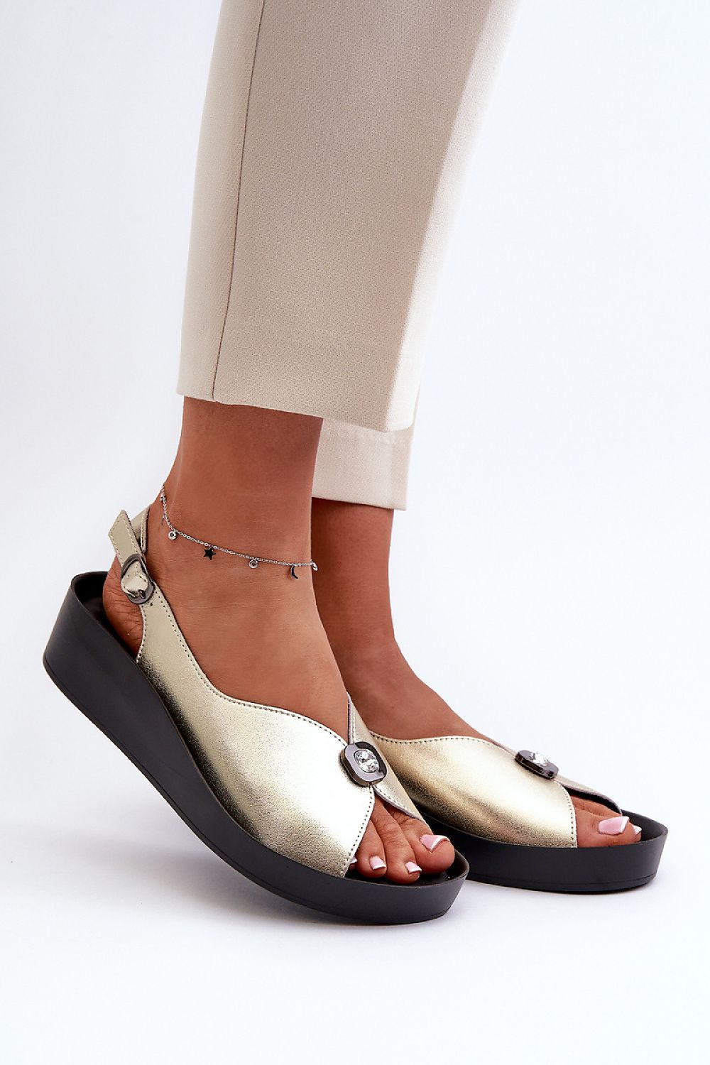  Sandały Model S.Barski KV51-020 Gold - Step in style 