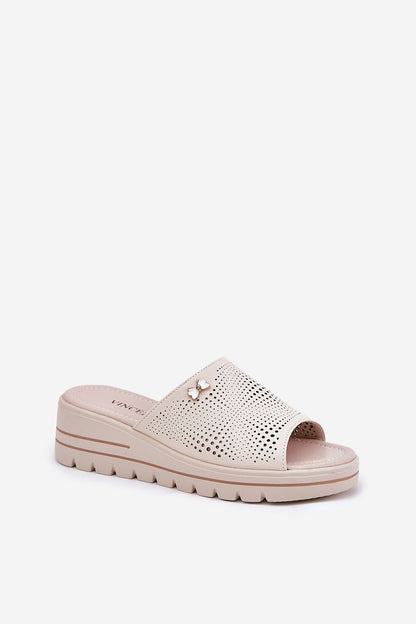  Sandał Klapki Model Vinceza 41477 Beige - Step in style 