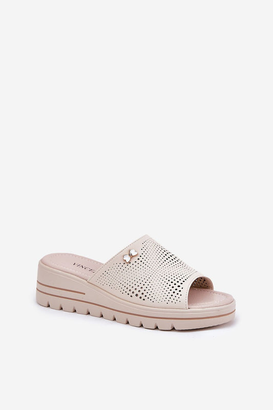  Sandał Klapki Model Vinceza 41477 Beige - Step in style 