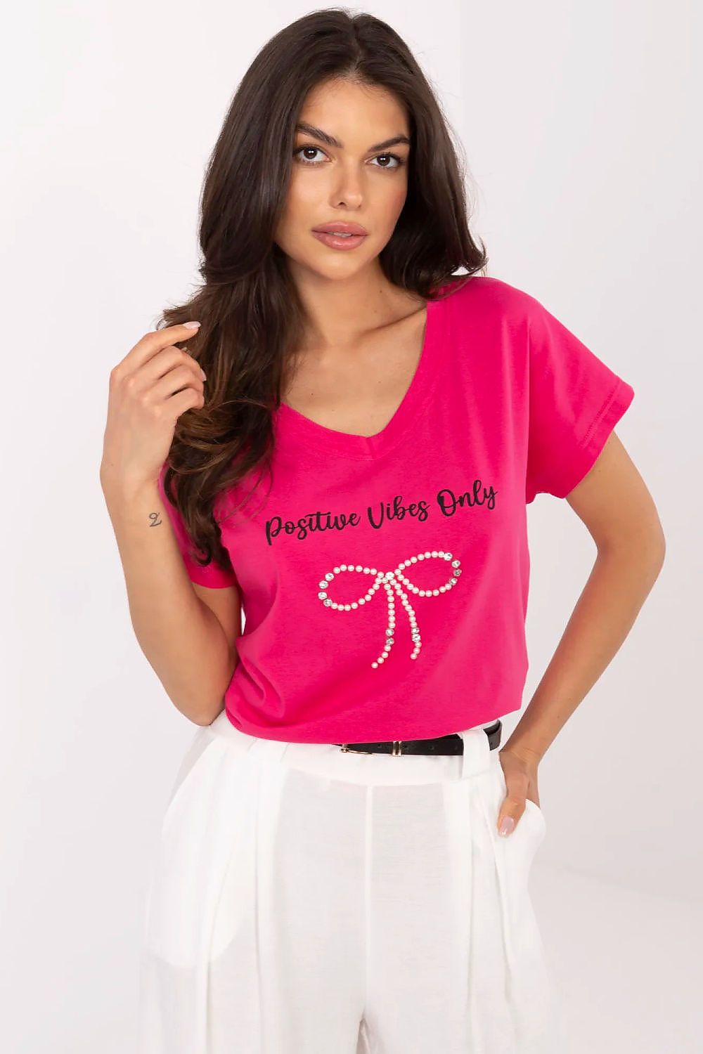   Tshirt Damski Model CLM-TS-1727.90 Fuksja - Factory Price 