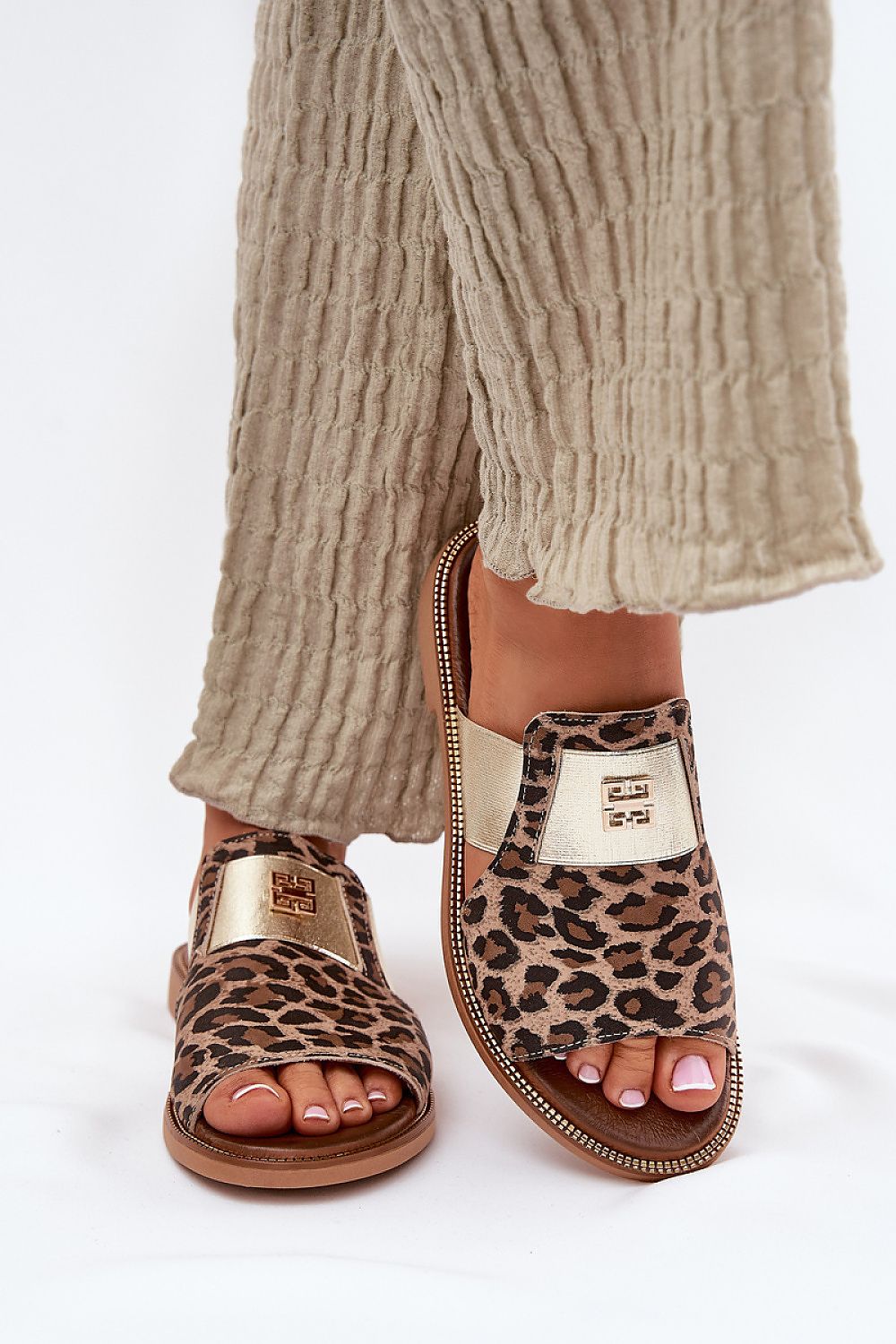  Sandał Klapki Model Zazoo 40423 Panterka - Step in style 