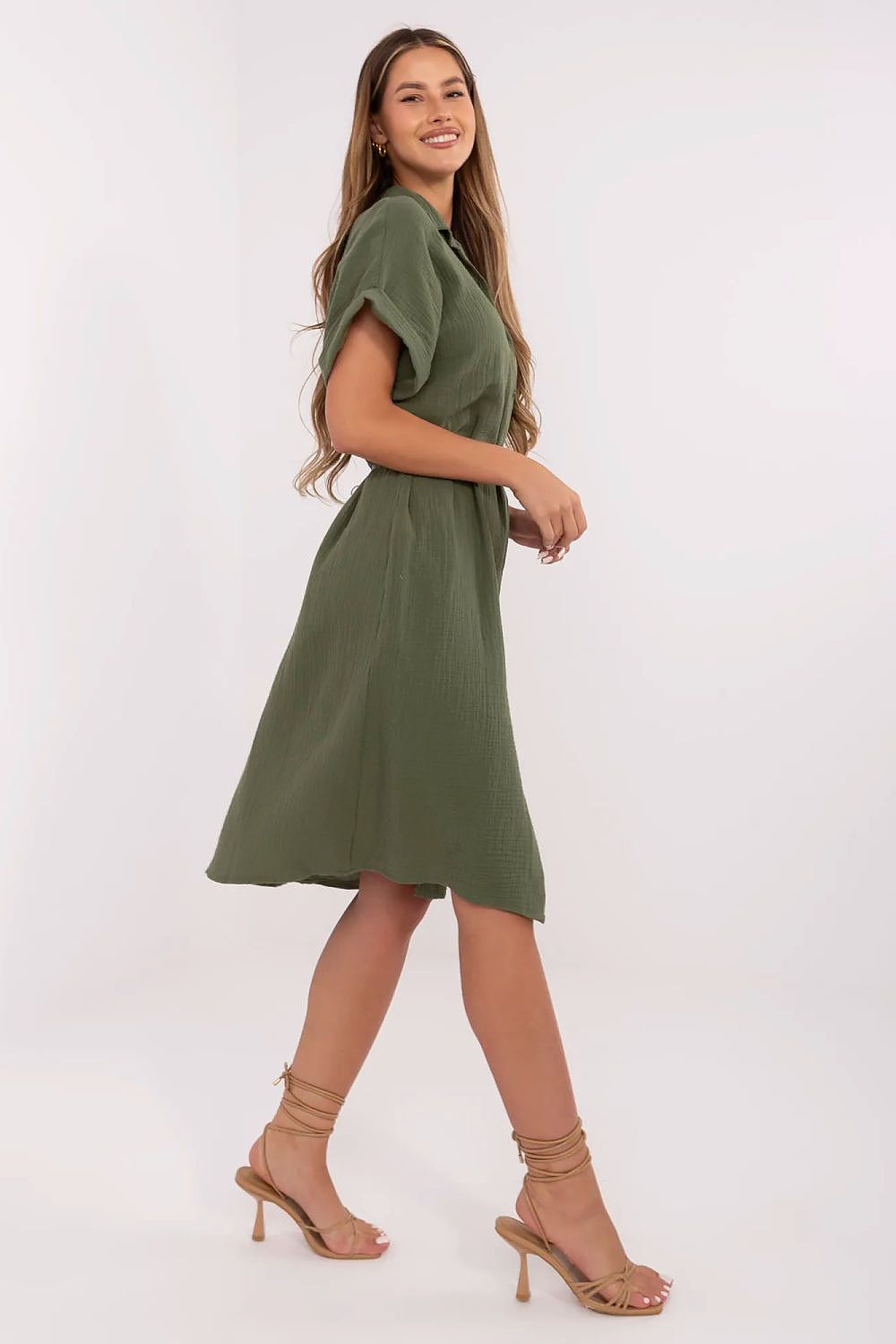  Sukienka Model MI-SK-A2494.99 Khaki - Italy Moda 
