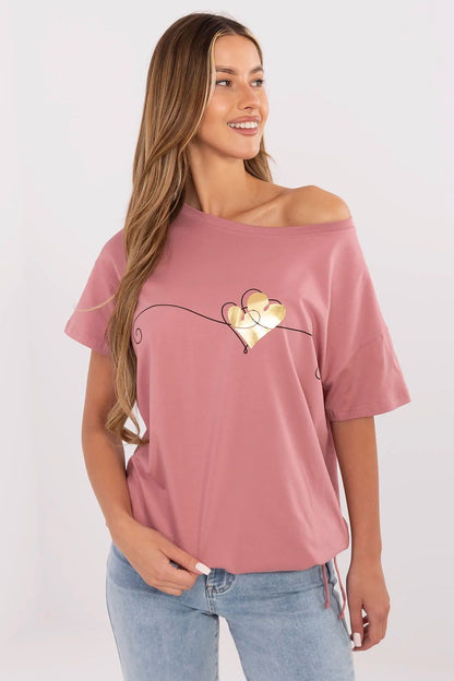   Tshirt Damski Model CLM-TS-1017.03 Dark Pink - Factory Price 
