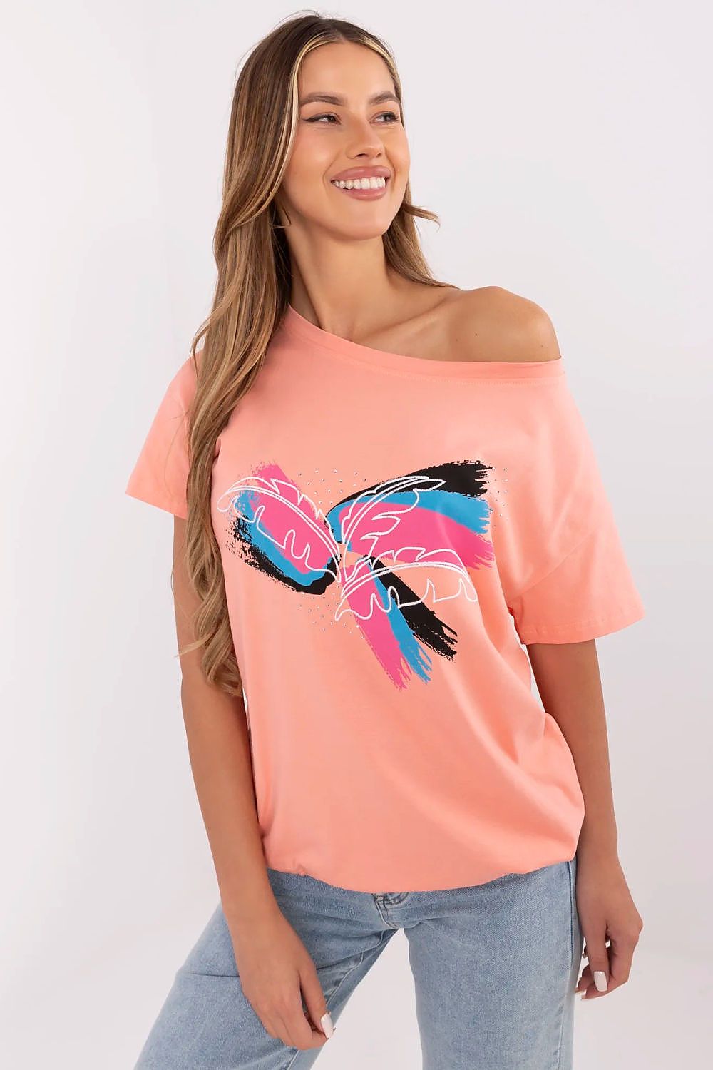   Tshirt Damski Model CLM-TS-1019.79 Coral - Factory Price 