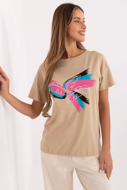   Tshirt Damski Model CLM-TS-1019.79 Camel - Factory Price 