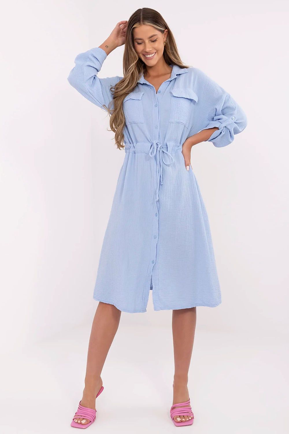  Sukienka Model MI-SK-91166.73 Light Blue - Italy Moda 