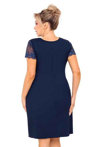   Koszula Nocna Model Livia Plus Size Dark Blue - Donna 