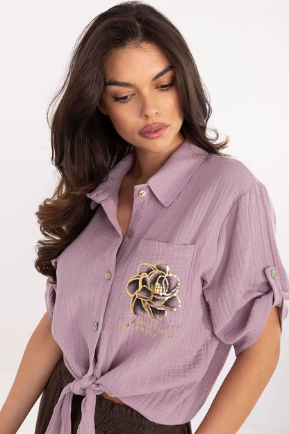   Koszula Damska Model DHJ-KS-8595-1.66 Light Violet - Italy Moda 
