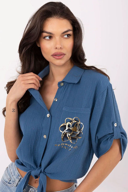   Koszula Damska Model DHJ-KS-8595-1.66 Dark Blue - Italy Moda 