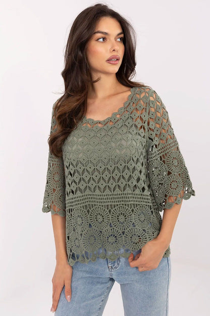   Bluzka Model MI-BZ-9007.77 Khaki - Italy Moda 